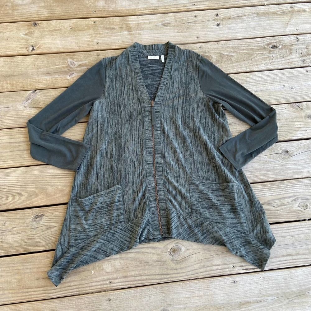 LOGO by Lori Goldstein Space Dyed Green Jacket S
